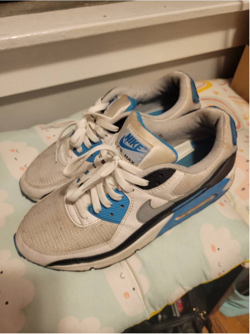Nike Air Max Sneakers in White, Blue and Gray